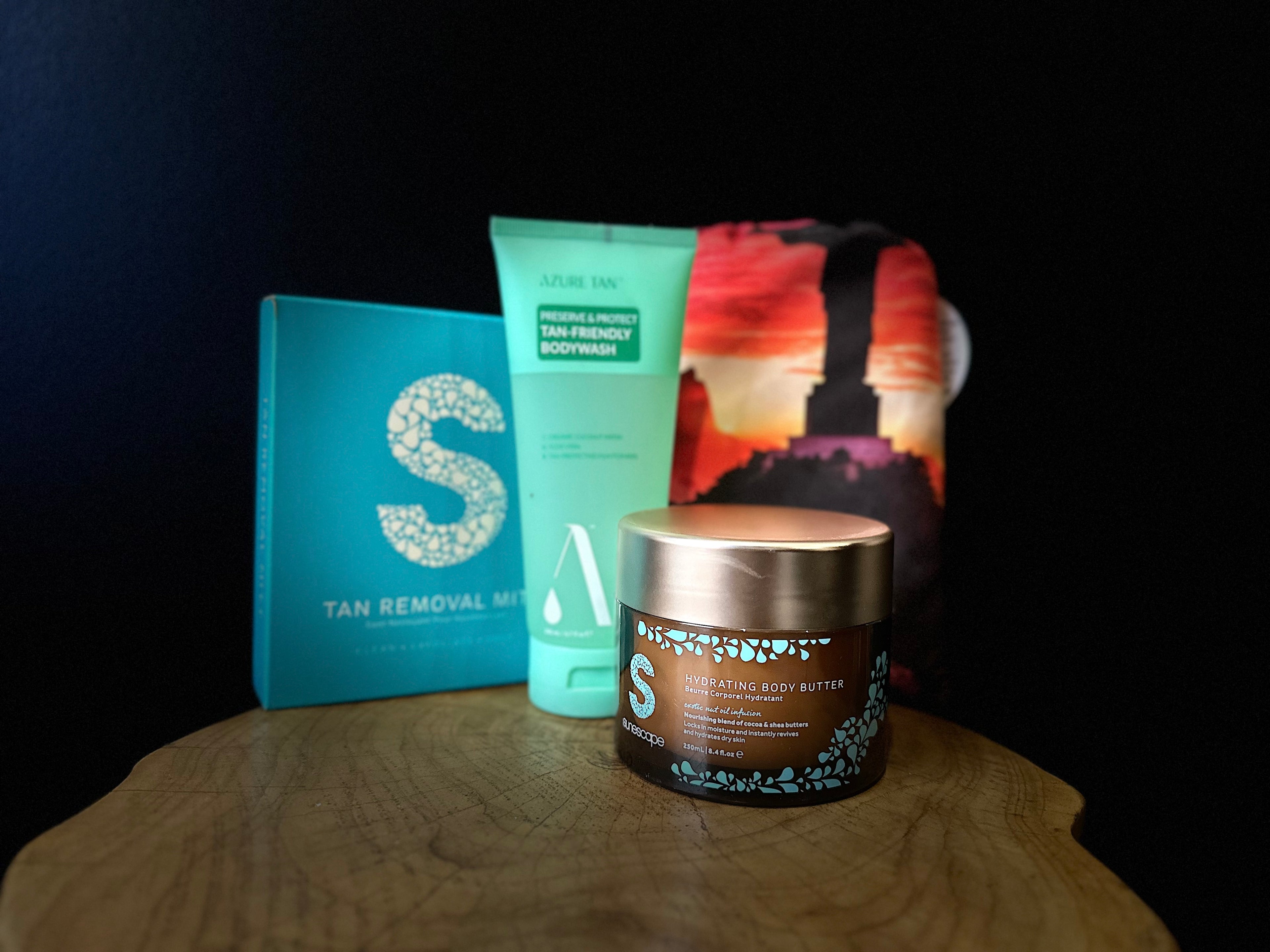 hooded towel exfoliating mitt tan safe body wash and body butter to verify the perfect tan performance system